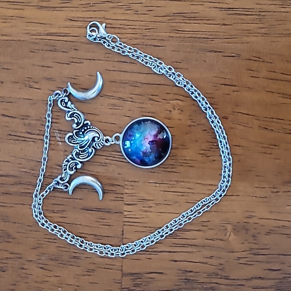 Moon/galaxy necklace